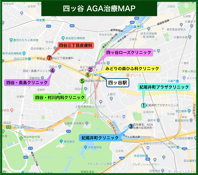 四谷AGA治療MAP