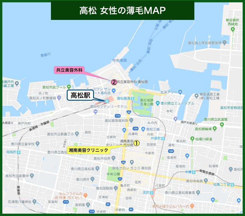 高松女性の薄毛MAP