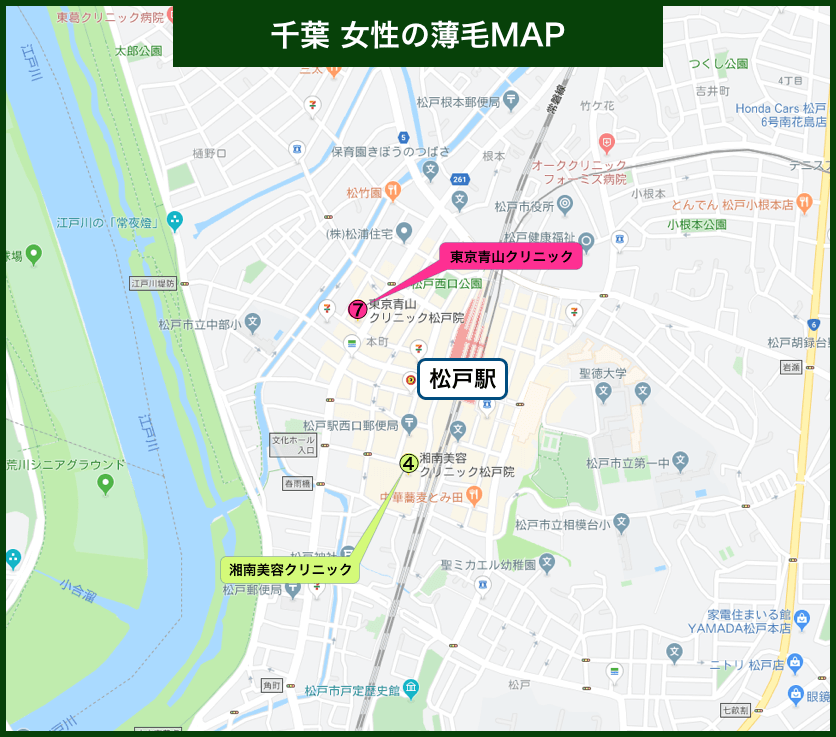 千葉 女性の薄毛MAP
