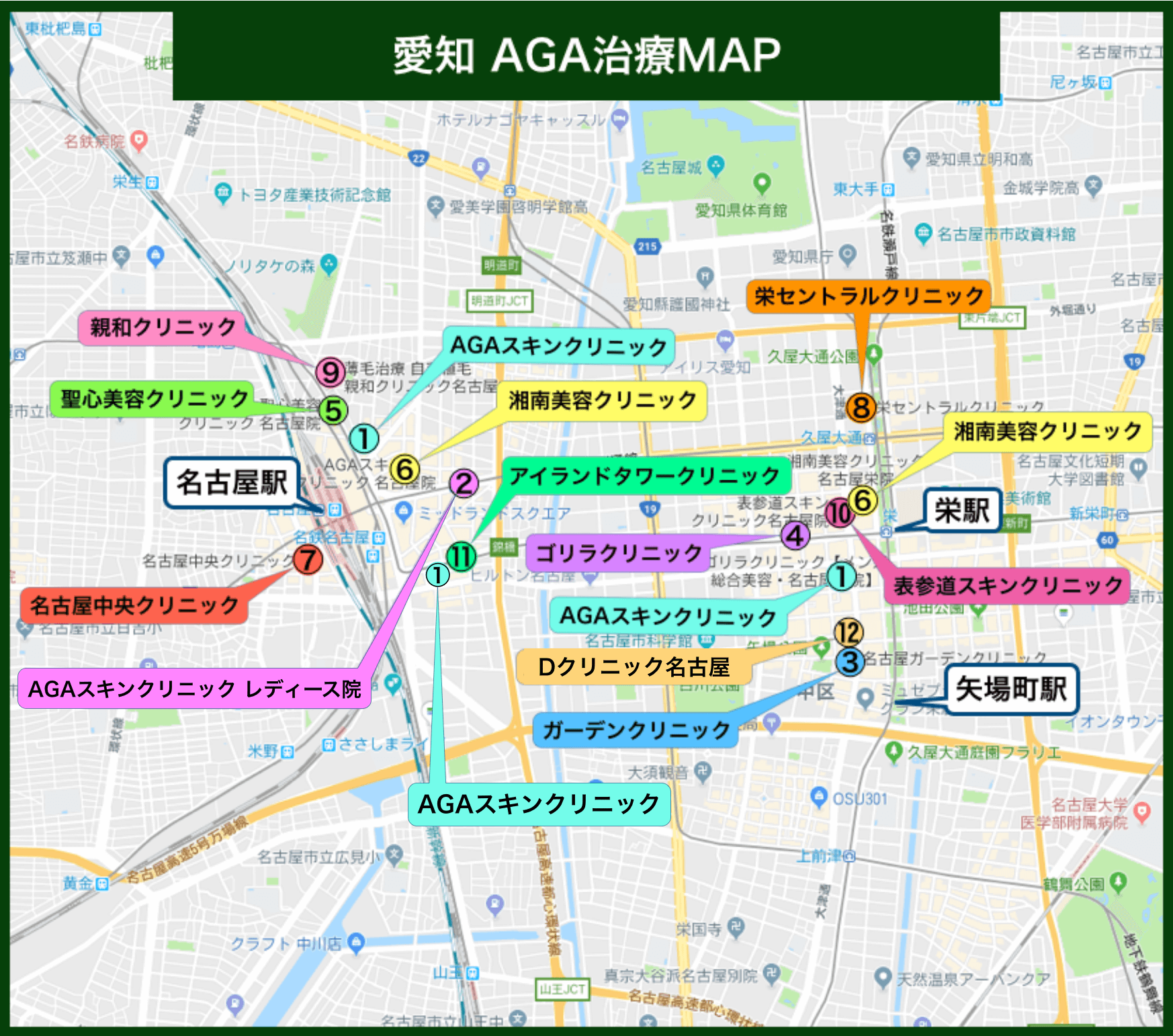 愛知AGA治療MAP