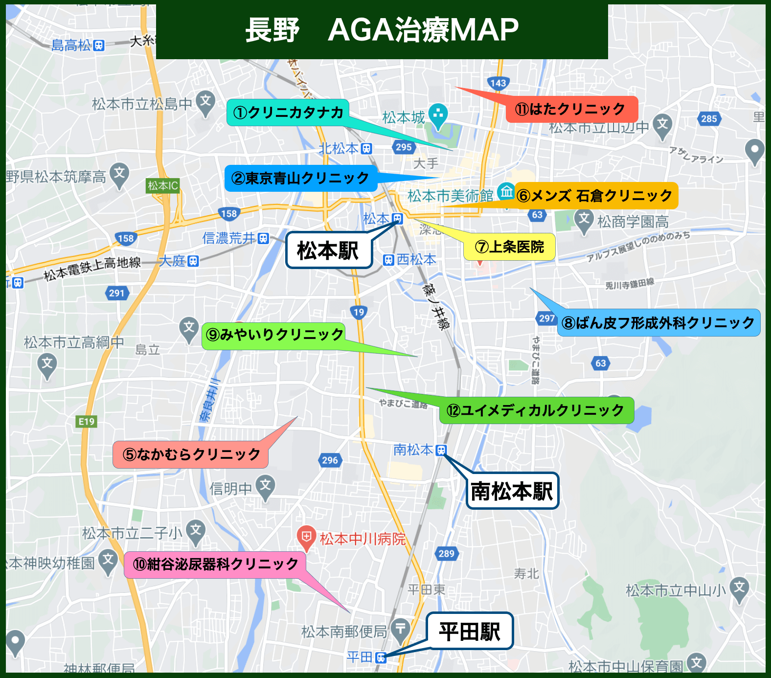 長野AGA治療MAP