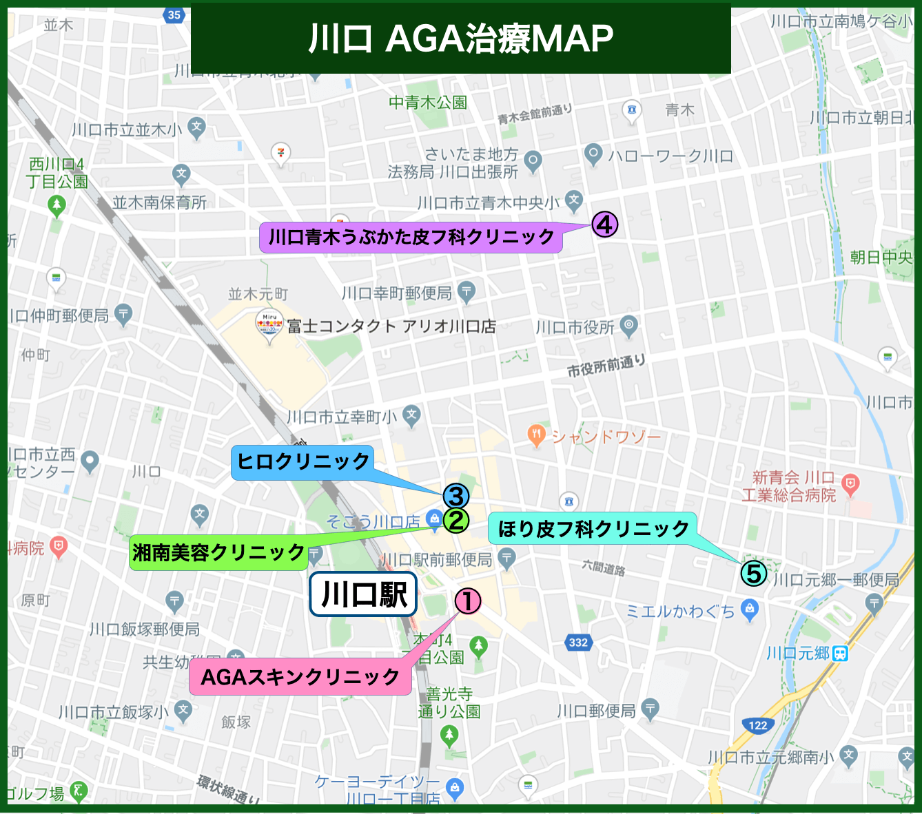 川口 AGA治療MAP