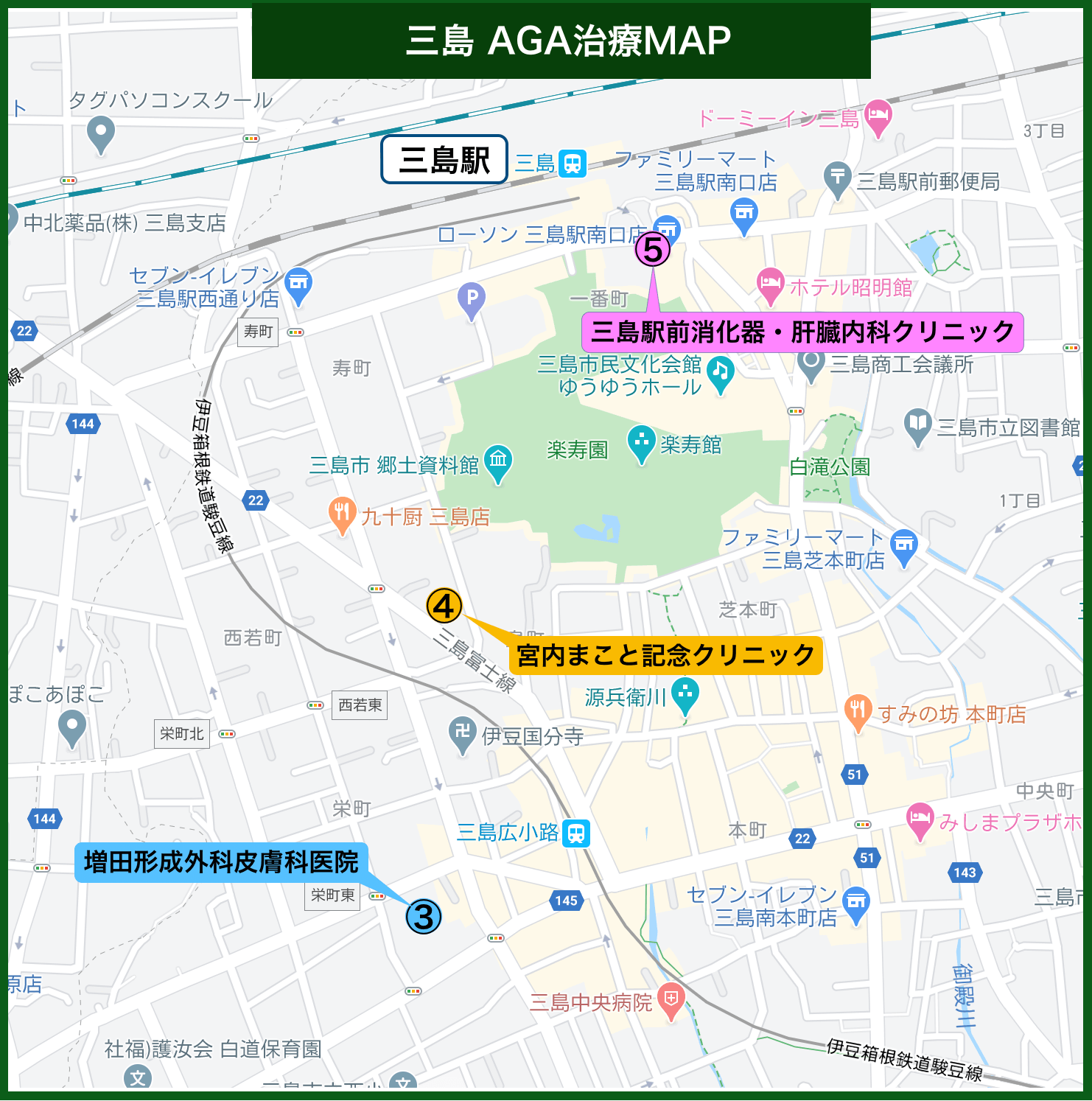 三島 AGA治療MAP