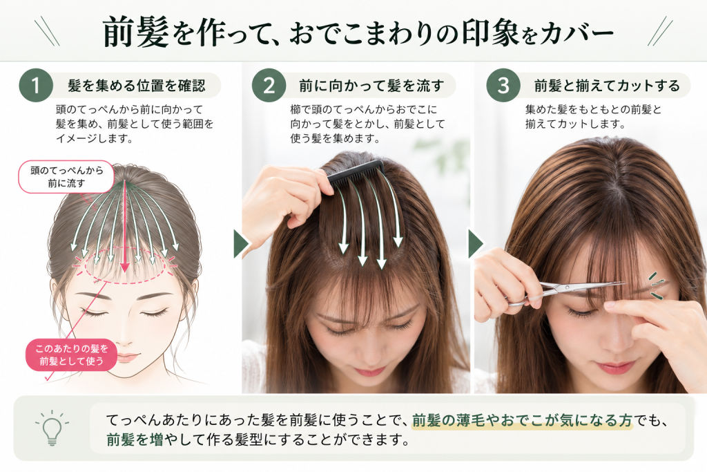 前髪を作って薄毛カバー

